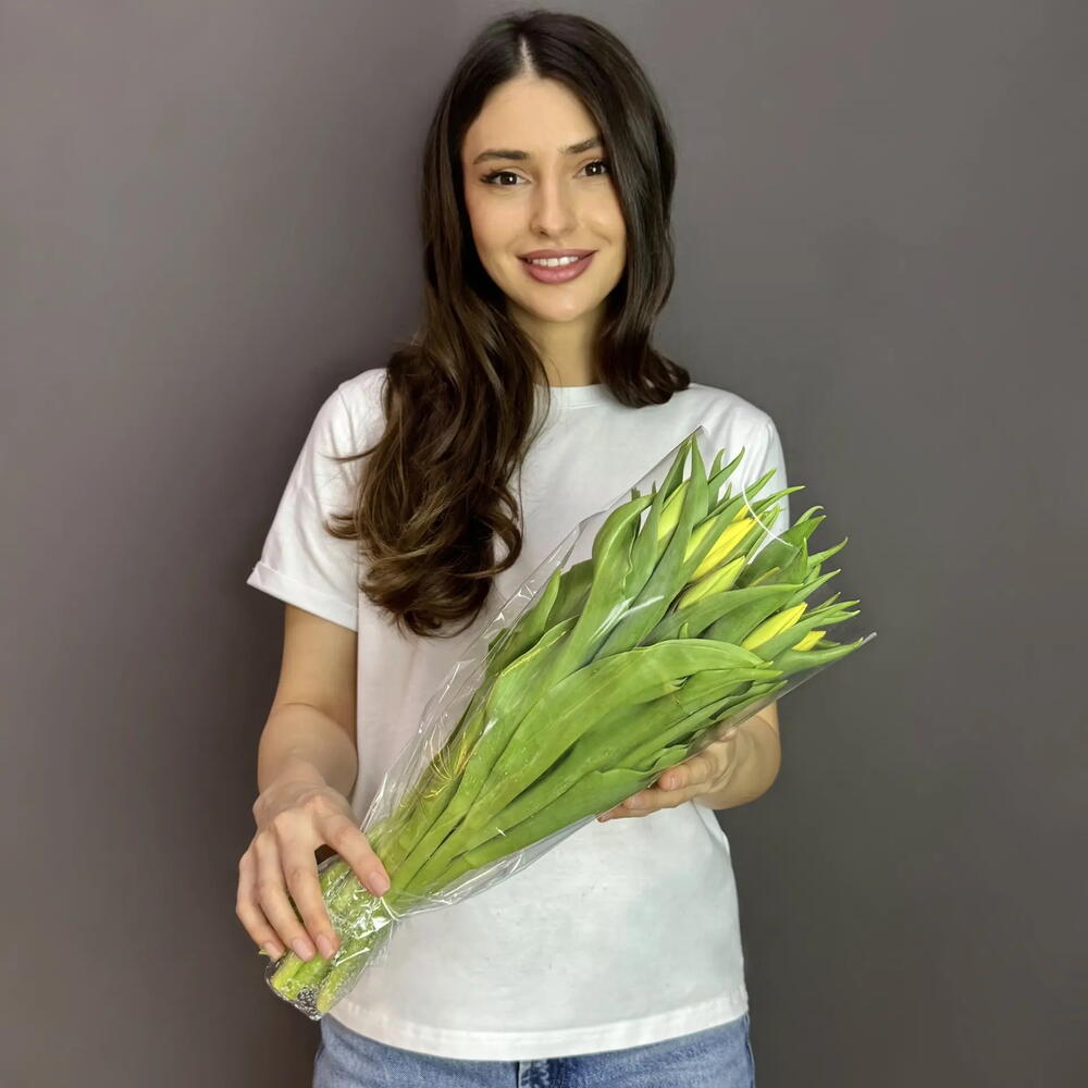 Пачка (25 штук) Тюльпан желтый